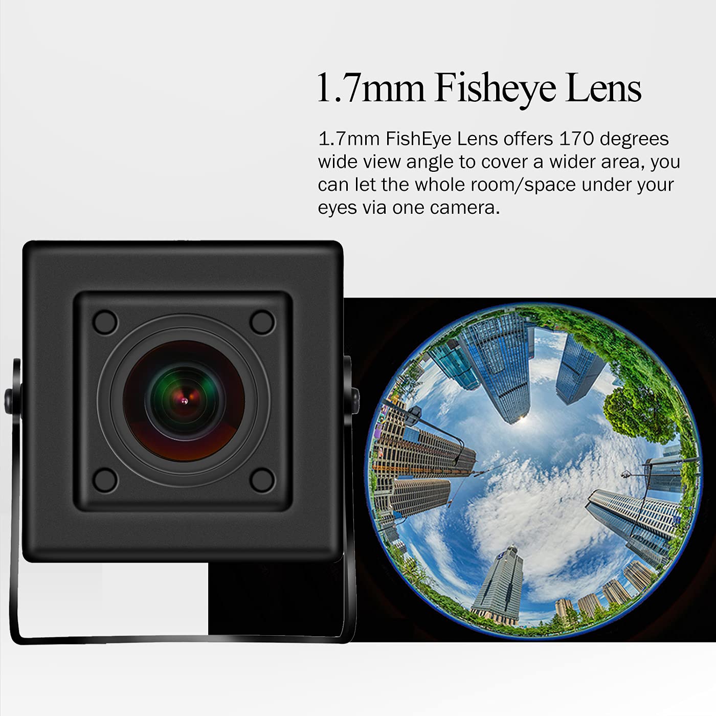 Revotech Hd 3Mp Mini Fisheye Security Ip Camera, 1.7Mm Lens Indoor Camera 170 Degree Wide Angle P2P Remote View Cctv Video Cam H.265 (I706 3 Black)
